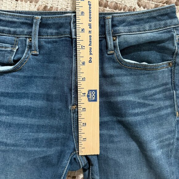 Driftwood Jackie Patchwork Jeans Womens Size 26 Straight Skinny Denim Raw Hem - Picture 8 of 11